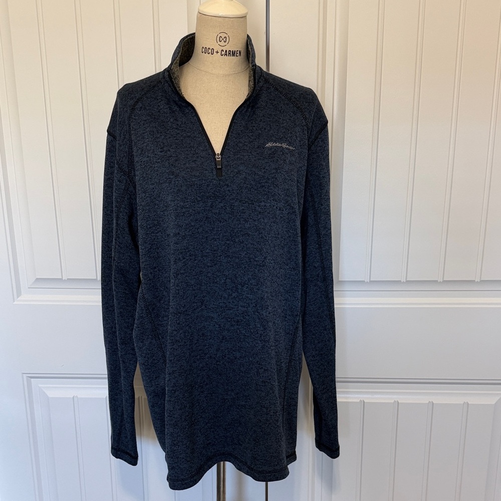 Eddie Bauer Navy Blue Quarter-Zip Pullover